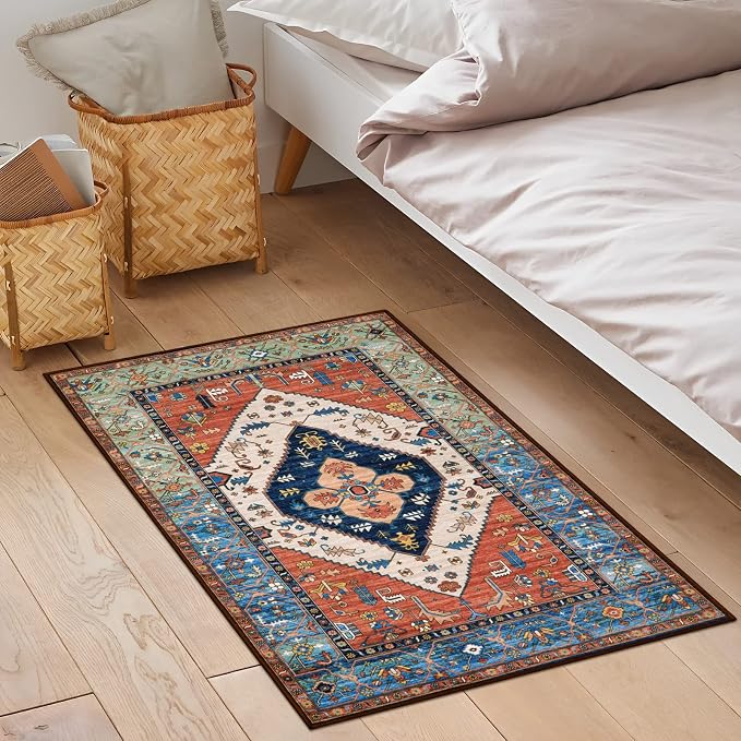 Lahome Boho 2x3 Washable Kitchen Rugs, Throw Non-Slip Backing Small Door Rug - Image 7