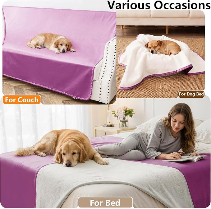 Waterproof Blanket for Bed, Leak Proof Dog Couch Blankets Reversible, Pet Throw - Image 5