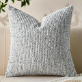 Decorative Couch Throw Pillow Covers 16x16 Blue Striped Soft Wool Pillow Covers by Allorry