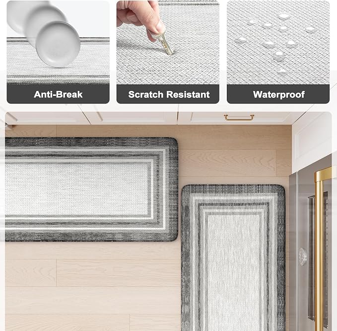 KIMODE Anti Fatigue Kitchen Mat, Cushioned Farmhouse Kitchen Runner Rug - Image 6
