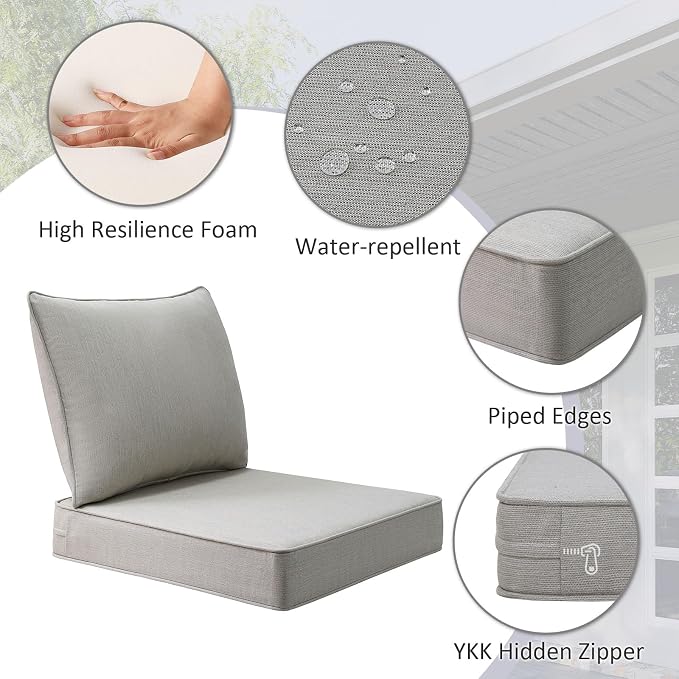 Sunbrella Outdoor Chair Cushions Set, Water-Repellent, Fade Resistant, Deep - Image 5