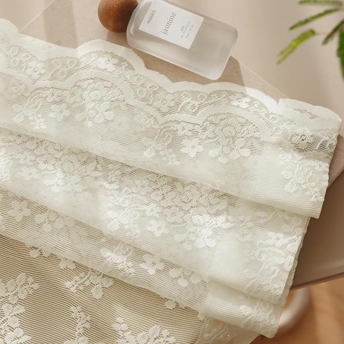 Anmao Vintage Lace Curtains 108 Inches Long 2 Panels Set, Romantic Elegant - Image 8