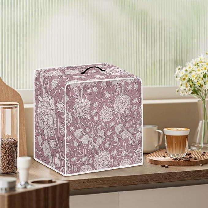 Red William Morris Coffee Maker Cover – Dust Protection Stain Resistant - Image 3