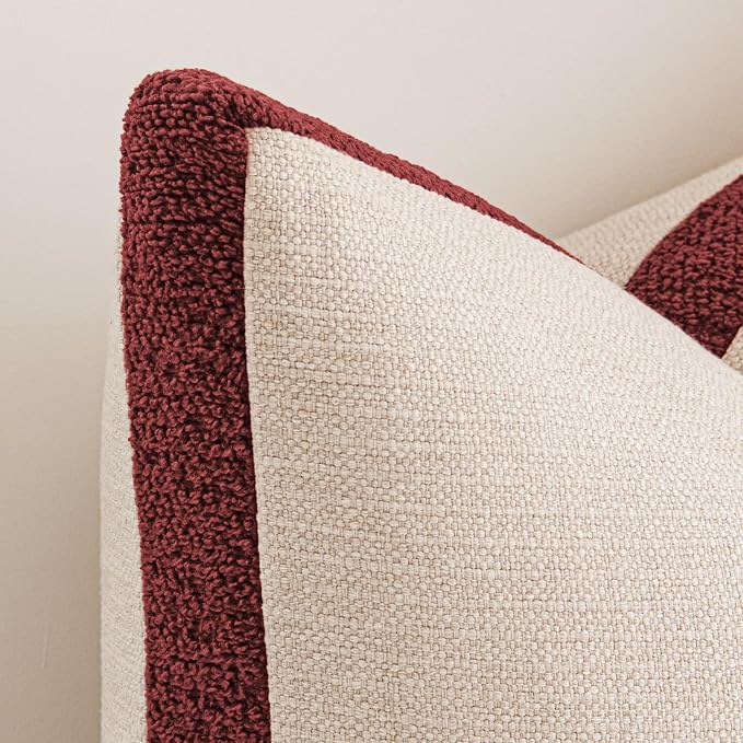a moment Christmas Red Loop Yarn Linen-Like Pillow Cover Natural Soft - Image 4