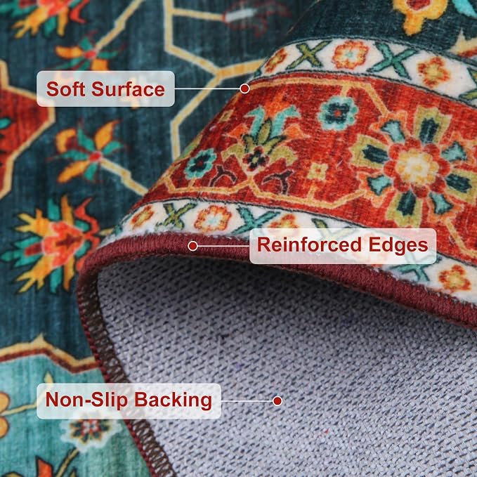 WILLSUN Washable Area Rugs, 8x10 Non-Slip Boho Large Area Rugs - Image 6