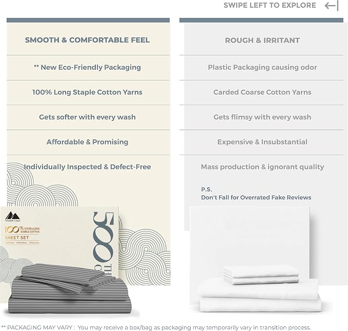 Mayfair Linen 100% Cotton Striped Sheets Full Size Bed Set - Image 2