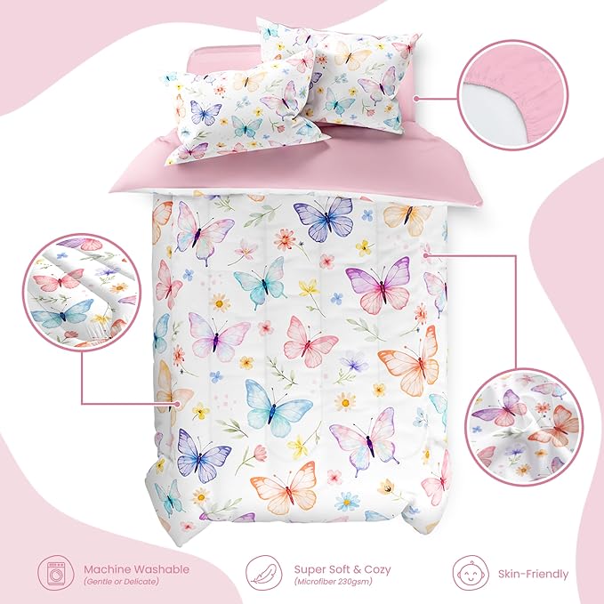 SANDJEST Butterfly Duvet Cover Sets Full Size - Image 3