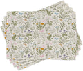 Ambesonne Floral Place Mats Set of 4, Vintage Garden Plants Herbs Flowers by Ambesonne