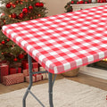 Smiry Rectangle Picnic Table Cloth, Elastic Waterproof Fitted Vinyl Tablecloths by Smiry