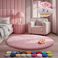 Ophanie Pink Round Rug for Bedroom Girls, Kids Fluffy Kawaii Fuzzy Shag Circle by Ophanie