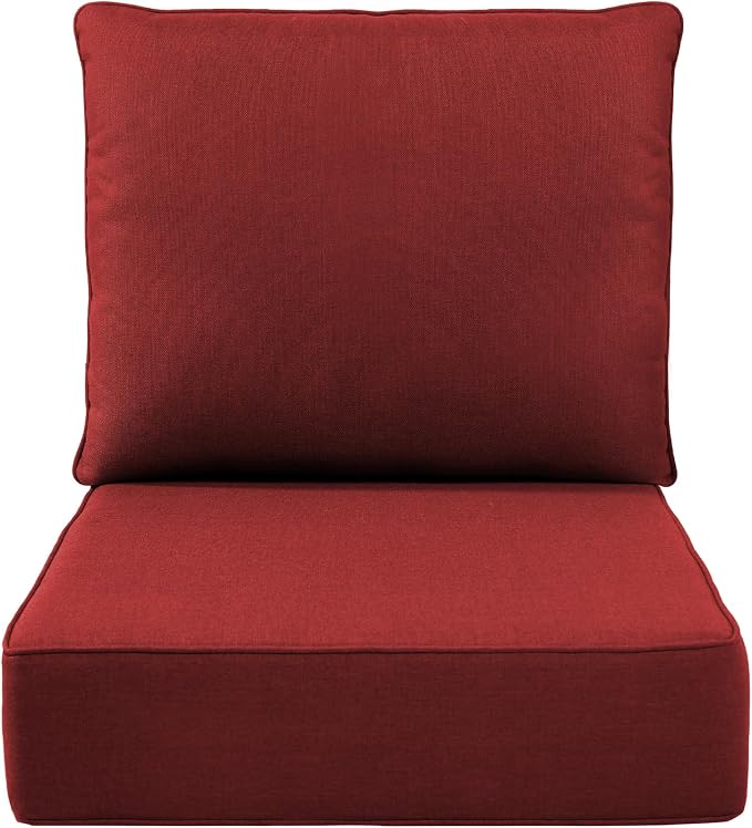 Luxury 6" Outdoor Cushions for Patio Furniture, Fade Resistant Couch Chair by Pugire