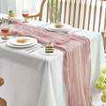 IVAPUPU 1 Pcs Cheesecloth Table Runner - 10ft Dusty Pink Boho Gauze Cheese by IVAPUPU