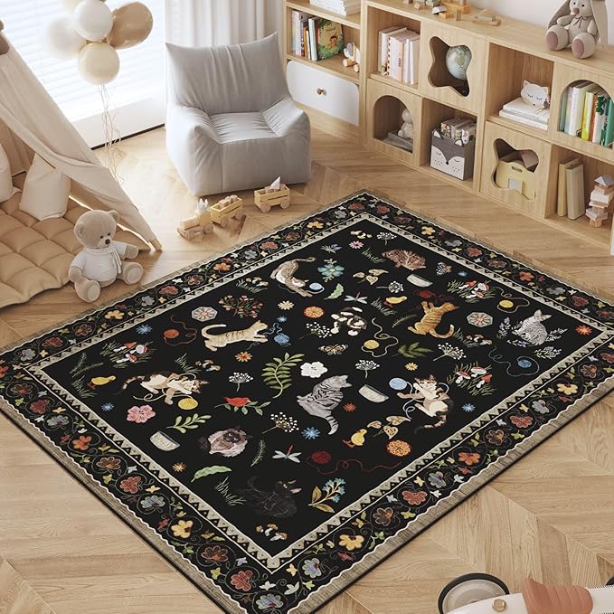 Rugcomf Living Room Rug 6x9 Rug Machine Washable Boho Area Rug Non Slip Floral - Image 5