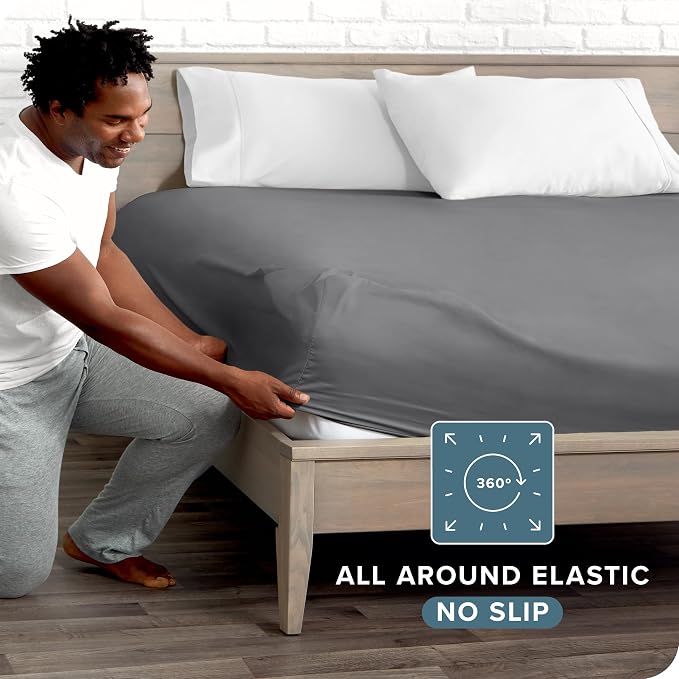 Bare Home Fitted Bottom Sheet Split Head Flex King Size - Image 4