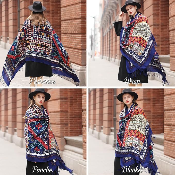 DANA XU 100% Merino Wool Pashmina Shawl - Image 5