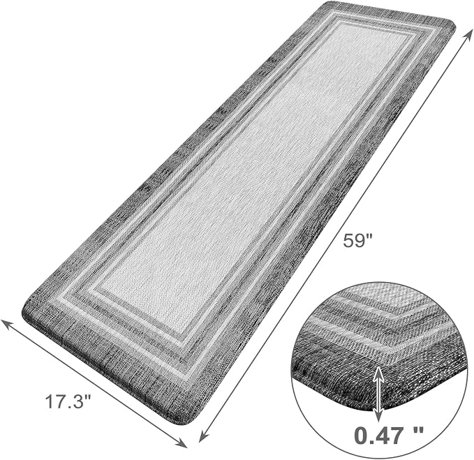 KIMODE Anti Fatigue Kitchen Mat, Cushioned Farmhouse Kitchen Runner Rug - Image 2