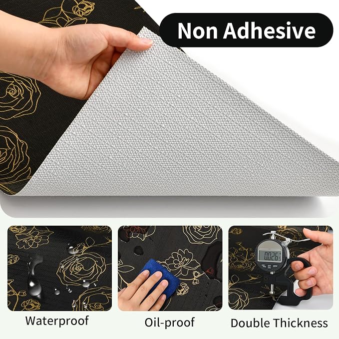 Shelf Liners for Kitchen Cabinets 12in x 20FT Non Adhesive Drawer Liner Black - Image 3