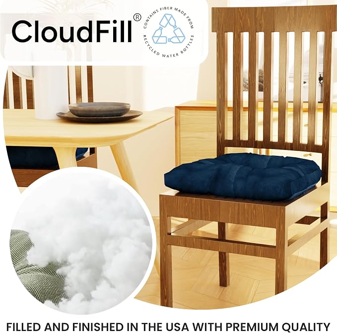 Klear Vu Gripper Overstuffed Universal Non-Slip Dining Chair Cushions - Image 4