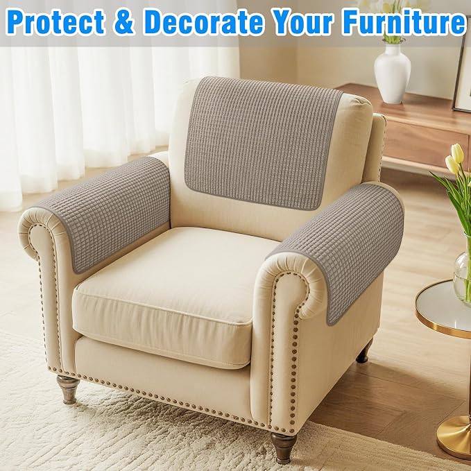 Couch Arm Covers, Sofa Arm Covers, Waterproof Armrest Cover - Image 2