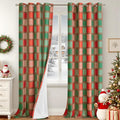 Plaid Christmas Curtains for Living Room by Lajode