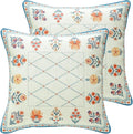 ISAENNE Design Square Linen Throw Pillow Covers 18"x18" Pack of 2, Living Room by Isaennehomedecoration