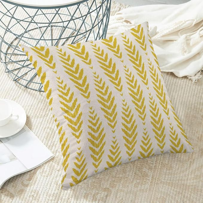 BETGINY Yellow Boho Pillow Covers 18 x 18 Inch Pack of 2, Bohemian Ethnic - Image 5