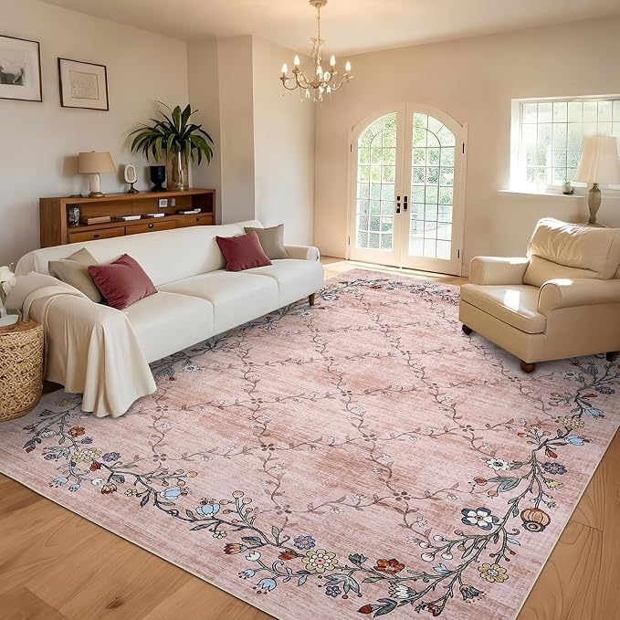 GarveeHome 8x10 Washable Floral Area Rugs by GarveeHome