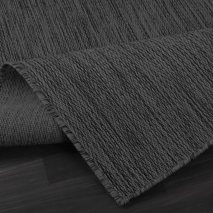 Washable Indoor Outdoor Rug 5x7 Weather Resistant Area Rugs Modern Solid - Image 9