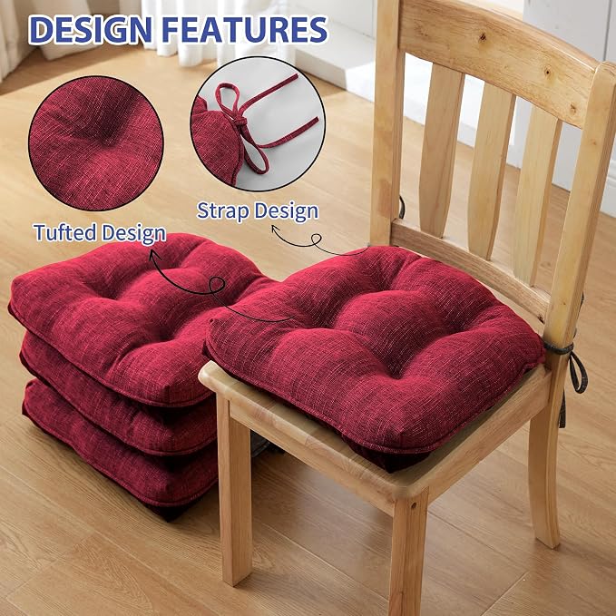 Chair Cushions for Dining Chairs Set of 4, Chair Pads - Image 4