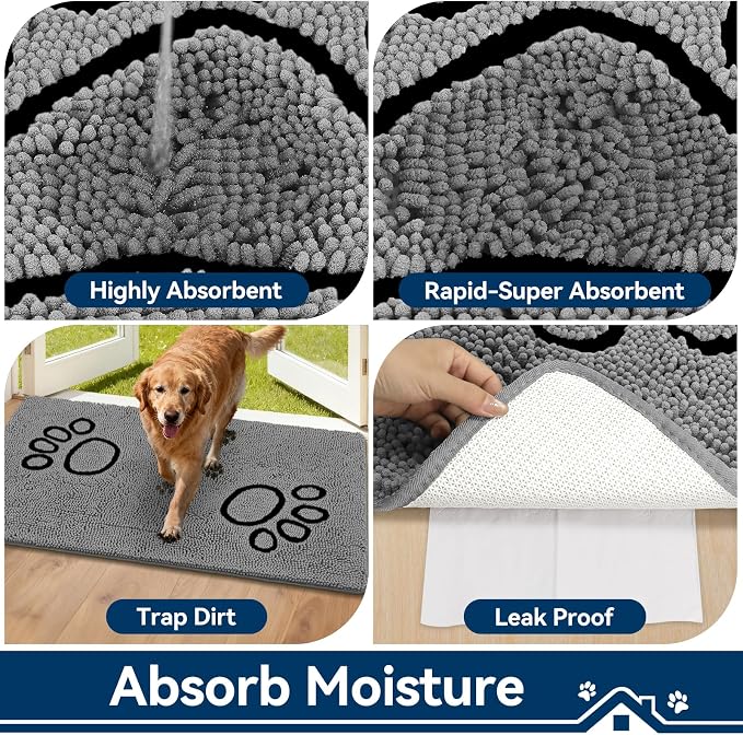 Bcoimo Super Absorbent Dog Door Mat, Pet Rugs - Image 4