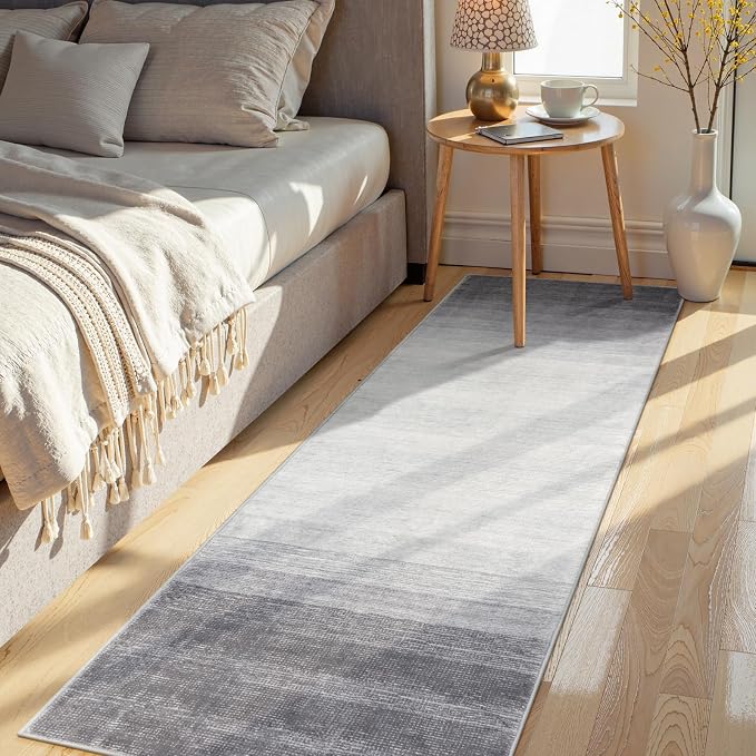 Wonnitar Modern Ombre 2x6 Hallway Runner Rug, Washable Grey Kitchen Rug Runner - Image 2