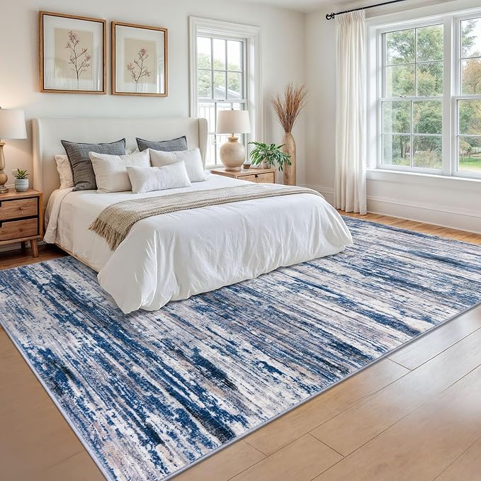 9x12 Modern Abstract Area Rug for Bedroom, Non-Shedding Rugs for Living Room - Image 3