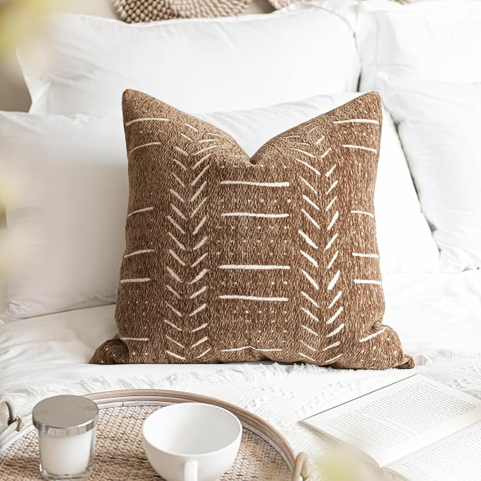 BlissBlush Fall Brown Decorative Throw Pillow Covers 18X18, Boho Farmhouse - Image 7
