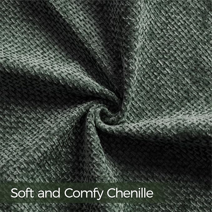 a moment Christmas Dark Green Chenille Throw Pillow Covers 18x18 Inch Pack of 2 - Image 9