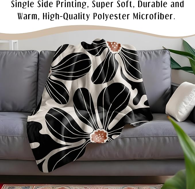 HIWX Boho Abstract Floral Kids Blanket, Boho Floral Blankets, Modern Bohemia - Image 5