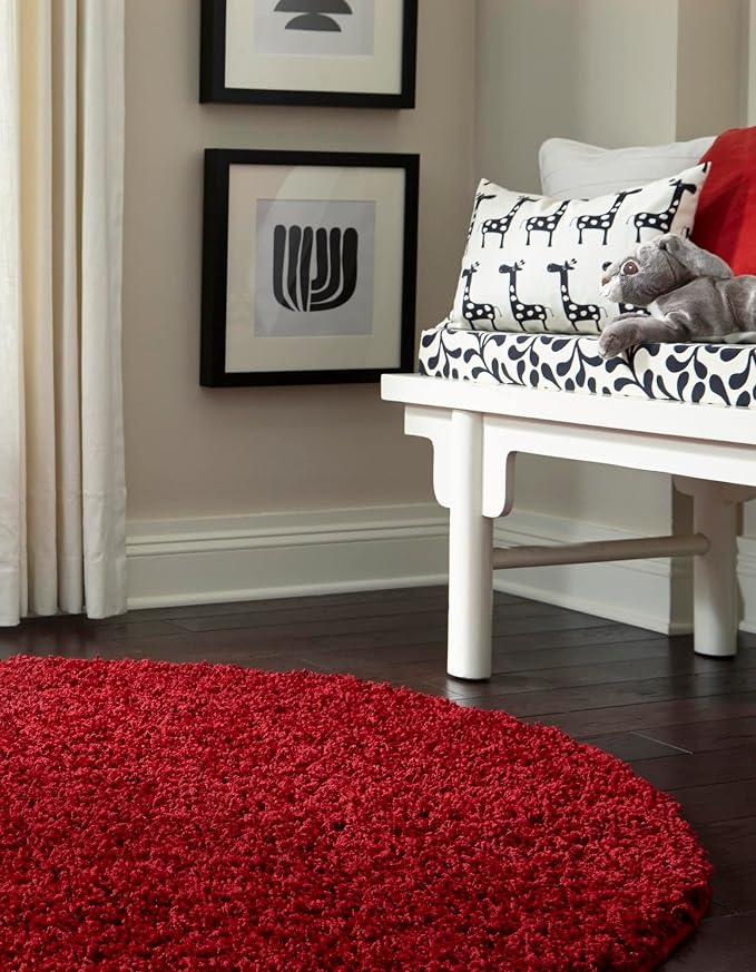 Unique Loom Solid Shag Collection Area Rug - Image 3