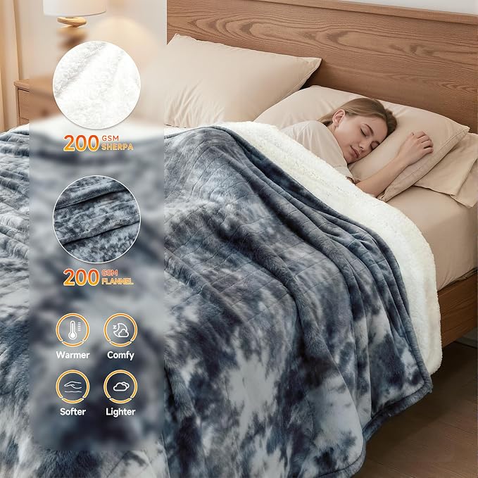 Heated Blanket Electric Throw Blanket 50"x60" Fast Heating Electric Blanket - Image 3