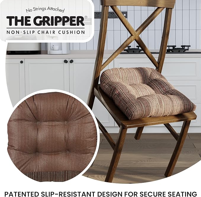 Klear Vu Gripper Overstuffed Universal Non-Slip Dining Chair Cushions - Image 5