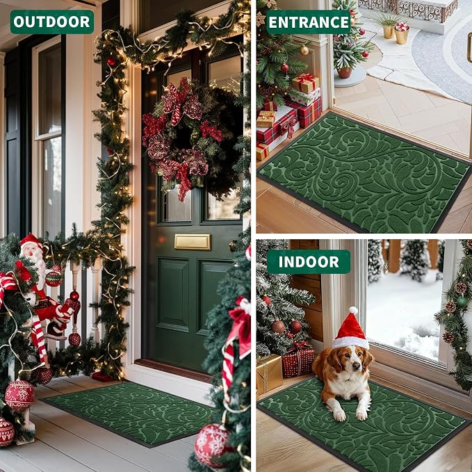 Yimobra Door Mat Outside Entrance 29.5x17, Waterproof Sturdy Outdoor Mats - Image 3