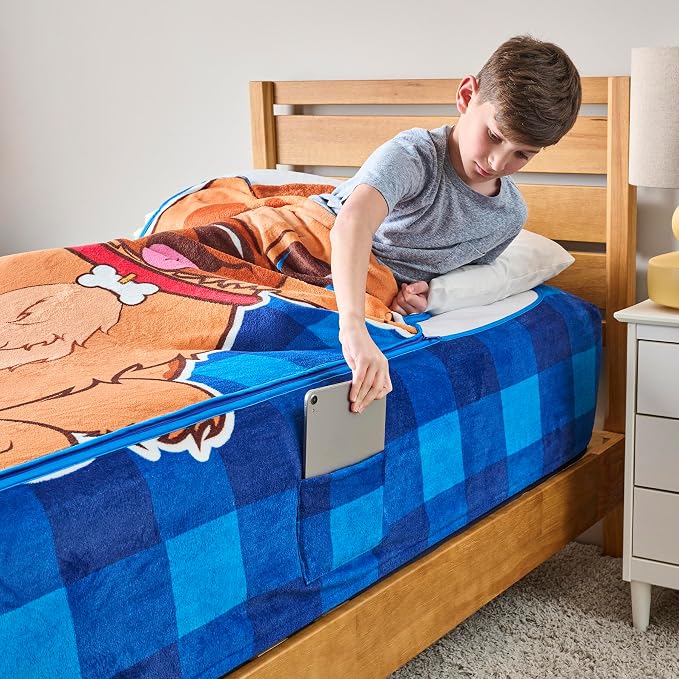Bleacher Creatures ZippySack Twin Bed Zip-Up Bedding – Super Soft Fleece Fitted - Image 7