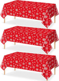 Jectivs 3 Pieces Christmas Snowflake Plastic Party Tablecloth Decorations by JectivsPartyDecorations