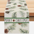 Pine Cones Christmas Table Runner 13x72 Inch Winter Pinecone Branches Merry by ZCHOMI