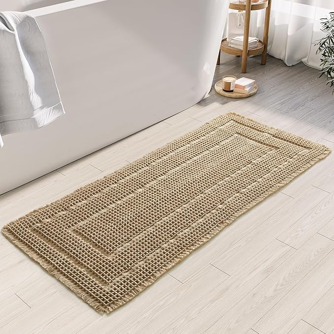 Bath Mats for Bathroom Non Slip, Waffle Luxury Bath Mat, Machine Washable Bath by BULULOM