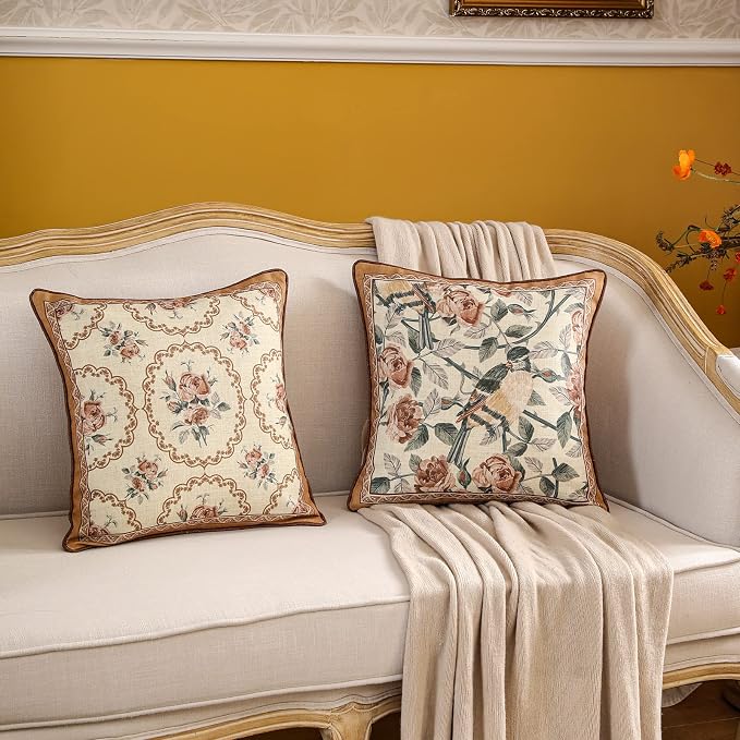 patdrea Designer Vintage Floral Throw Pillow Covers - Image 6