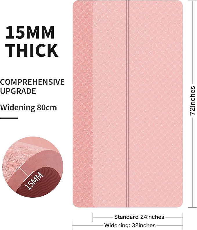 nuveti Large Exercise Mat - 15mm/20mm/30mm Thick Yoga Mat | Workout Mat - Image 3