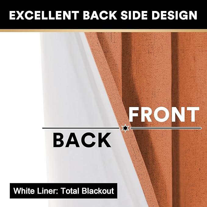 PrinceDeco Blackout Curtains 100% Blackout Curtains - Image 5