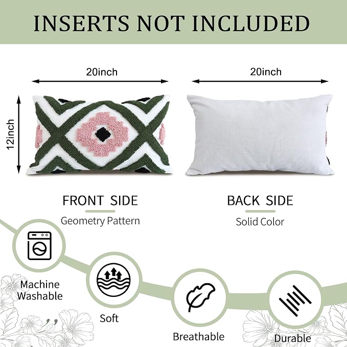 Boho Accent Lumbar Pillow Covers 12x20 - Image 4