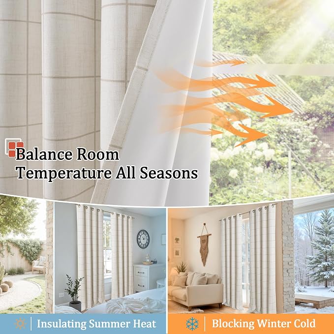 Plaid Curtains Pattern Printed 90 Inches Long - Image 7