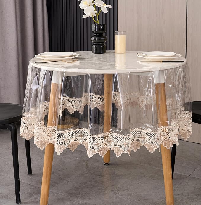 Clear Vinyl Tablecloth Protector Waterproof/Oil-Proof PVC Table Cloth by Pioggia