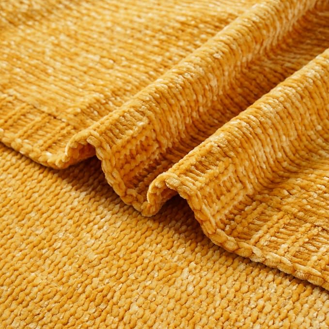 BATTILO HOME Mustard Yellow Throw Blanket - Image 5